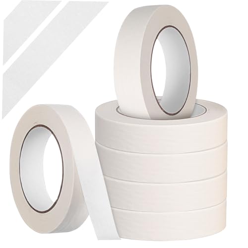 Hohopeti 6 Rollen Weißes Malerkrepp Handreißbar Mittlere Klebkraft Vielseitig für Bürobedarf Basteln Malen und Beschriften Präzise Abklebung für Kreative Projekte von Hohopeti