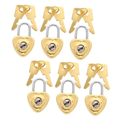 Hohopeti 6 Sätze Mini Herz Vorhängeschloss aus Vintage Herzform Schloss mit Schlüssel Kleines Dekoratives Liebesschloss für Notizbuch Rucksack Gepäck Robust und Tragbar Hohopeti 6 Sätze Mini Herz Vorhängeschloss aus Vintage Herzform Schloss mit Schlüssel Kleines Dekoratives Liebesschloss für Notizbuch Rucksack Gepäck Robust und Tragbar von Hohopeti