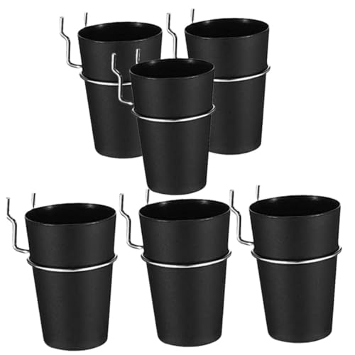 Hohopeti 6 Sätze Teiliges Pegboard Becher mit Haken Vielseitige Aufbewahrungslösung für Werkstatt und Garage Einfache Montage Platzsparend Dunkles Design mit Ring zum Einhängen von Hohopeti