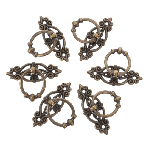 Hohopeti 6 Stück Teiliges Antike Bronze Schrankgriffe Vintage Drop Bail Schubladengriffe aus Zinklegierung für Kommode Nachttisch Arzneischrank Einfache Montage von Hohopeti