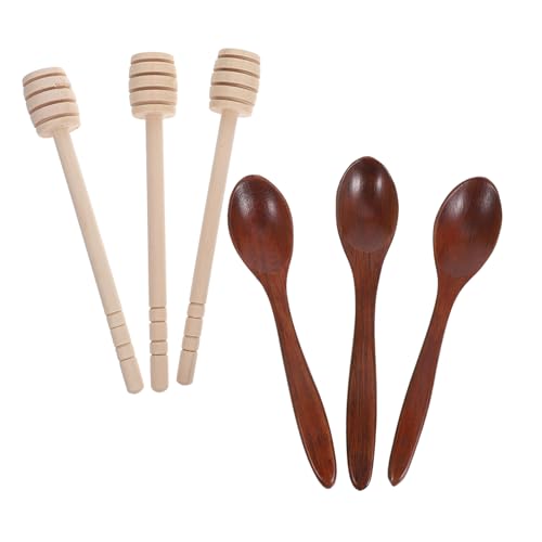 Hohopeti 6 Stück Teiliges Holz Rührstab Set mit Honiglöffel und Dipper Umweltfreundliche Kaffeerührer für Gründliches Mischen von Kaffee Tee Honig und Marmelade Vielseitig Hohopeti 6 Stück Teiliges Holz Rührstab Set mit Honiglöffel und Dipper Umweltfreundliche Kaffeerührer für Gründliches Mischen von Kaffee Tee Honig und Marmelade Vielseitig von Hohopeti