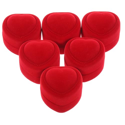 Hohopeti 6 Stück Teiliges Kleine Herzförmige Ringboxen Rote Schmuckkästchen mit Weißem Innenfutter Strapazierfähige Verlobungs Hochzeitsring aufbewahrung für Brautpaar Valentinstag Hohopeti 6 Stück Teiliges Kleine Herzförmige Ringboxen Rote Schmuckkästchen mit Weißem Innenfutter Strapazierfähige Verlobungs Hochzeitsring aufbewahrung für Brautpaar Valentinstag von Hohopeti