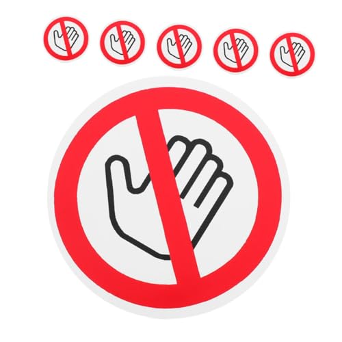 Hohopeti 6 Stück Teiliges Selbstklebendes Warnschild Runde Sicherheitsaufkleber Ømm Auffällige No touch hinweise für Maschinen Elektronik Kinderschutz Arbeitsplatzsicherheit von Hohopeti
