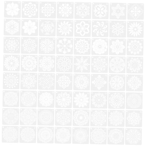Hohopeti 64 Stück Teiliges Mandala Malschablonen Wiederverwendbar Glatt Oberfläche zum Bemalen von Möbeln Wänden Stoff Glas Geeignet DIY Malvorlagen für Scrapbook Grußkarten Gestaltung von Hohopeti