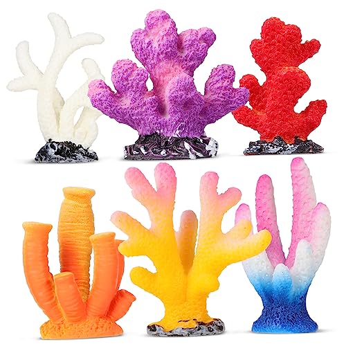 Hohopeti 6pcs Korallenriff Aquarium Zubehör Künstliche Decor Faux Korallen Pflanze Aquarium Ornamente von Hohopeti