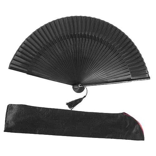 Hohopeti Antiquity Style Fächer aus Langlebigem Material Faltbarer Schwarzer Handfächer mit Einzigartigem Design für Tanz Dekoration und für Familie und Freunde von Hohopeti