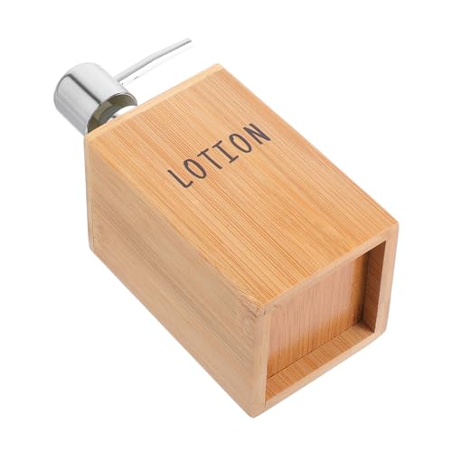 Hohopeti Bambus Flüssigseifenspender Wiederverwendbar Ergonomische Pumpe Für Handseife Lotion Shampoo Badezimmer Küche Kompakter Nachfüllbarer Seifenspender von Hohopeti