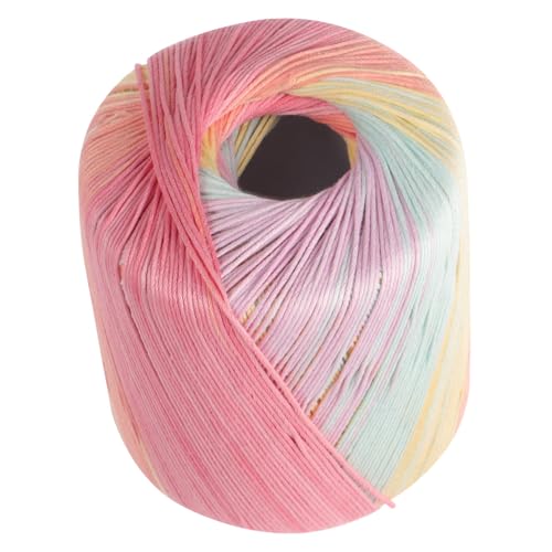 Hohopeti Buntes Häkelgarn Atmungsaktive Flexible Baumwollstrickwolle für DIY Handarbeiten Multifunktionales Hautfreundliches Garn für Kissen Decken Kleidung und Heimdekoration von Hohopeti