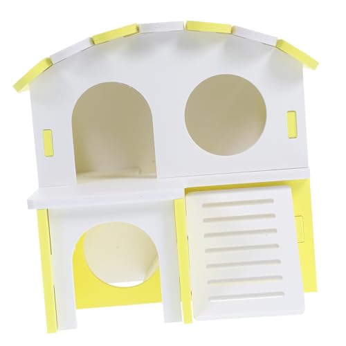Hohopeti Doppelstöckiges Meerschweinchen Versteck Holzhaus mit Leiter Geruchloses Langlebiges Hamsterhaus Kleintierhöhle für Kaninchen und Kleine Haustiere Ökologische Villa für Spiel und von Hohopeti
