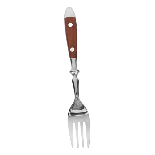 Hohopeti Edelstahl Dessertgabel mit Ergonomischem Holzgriff Langlebiges Besteck Vielseitige Obst und Teegabel Stilvolles Essbesteck für Zuhause und Restaurant Spülmaschinengeeignet von Hohopeti