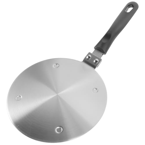 Hohopeti Edelstahl Heat Diffuser mit Abnehmbarem Griff Induktionsadapter Herdplatte für Gas Elektro Induktionskochfelder Wärmeleitplatte für Mokkakanne und Kaffeekocher von Hohopeti