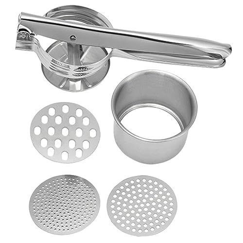 Hohopeti Edelstahl Kartoffelpresse Kartoffelstampfer mit Feiner Lochscheibe Robuster Haushalts Kartoffelcrusher für Schnelles Pürieren von Gemüse und Obst Spülmaschinenfest Vielseitig Hohopeti Edelstahl Kartoffelpresse Kartoffelstampfer mit Feiner Lochscheibe Robuster Haushalts Kartoffelcrusher für Schnelles Pürieren von Gemüse und Obst Spülmaschinenfest Vielseitig von Hohopeti