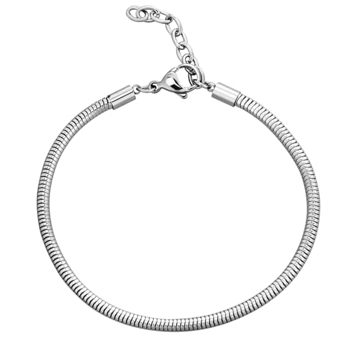 Hohopeti Einstellbares Schlangenarmband aus Edelstahl Unisex Metallarmband mit Markanter Webung und Geschenkbox für Damen Herren Modisches Schmuckzubehör Hohopeti Einstellbares Schlangenarmband aus Edelstahl Unisex Metallarmband mit Markanter Webung und Geschenkbox für Damen Herren Modisches Schmuckzubehör von Hohopeti