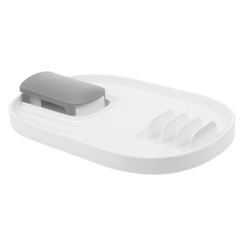 Hohopeti Faltbarer Küchenutensilienhalter Weiß Vielseitiger Löffel Topfdeckelhalter Platzsparender Pot Lid Organizer für Arbeitsplatte Geeignet für Kochlöffel Pfannenwender und Deckel von Hohopeti