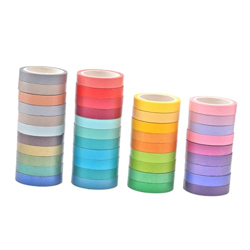 Hohopeti Farben Rainbow Washi Tape Farbiges Papier klebeband Vielseitiges Masking Tape für Scrapbooking Kalender Geschenkverpackung Ablösbar ohne Rückstände von Hohopeti