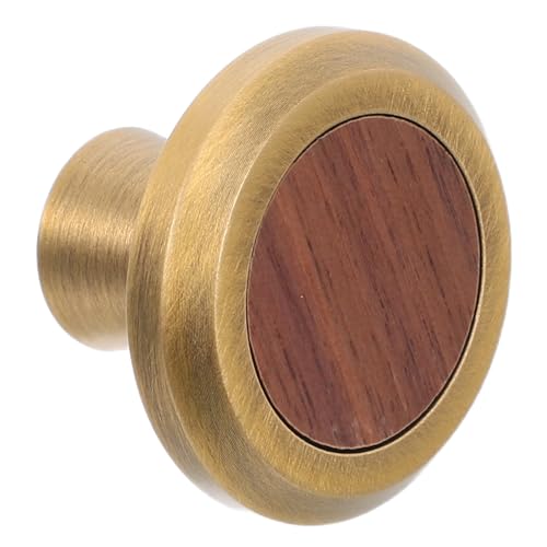 Hohopeti Französischer Massivholz-schubladengriff mit Messing Single Hole Möbelgriff Eleganter Schrankgriff für Kommode Kleiderschrank Schminktisch Natürliche Holz-messing-kombination Hohopeti Französischer Massivholz-schubladengriff mit Messing Single Hole Möbelgriff Eleganter Schrankgriff für Kommode Kleiderschrank Schminktisch Natürliche Holz-messing-kombination von Hohopeti