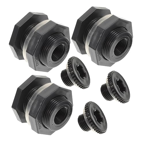 Hohopeti Gewindeverbinder für Wassertanks PVC mit Dichtungsring für Regentonnen Aquarien und Wasserbehälter Teiliges Set von Hohopeti