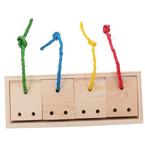 Hohopeti Hamster Futterbox aus Natürlichem Holz Robustes Nagetierspielzeug zur Beschäftigung und Futterversteck für Hamster Meerschweinchen und Kleine Haustiere Stressreduzierend und von Hohopeti