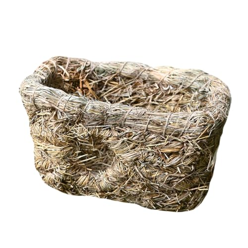 Hohopeti Handgefertigtes Doppelseitiges Haustiernest aus Sicherem Naturmaterial Kuscheliges Schlaf Spielhaus für Kleine Kaninchen Katzen und Kleintiere Geeignet für Drinnen und Draußen von Hohopeti