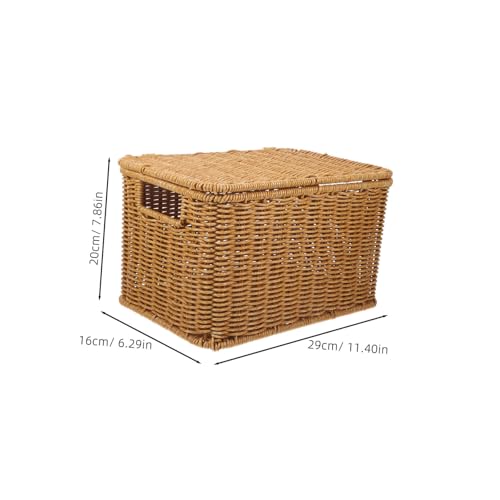 Hohopeti Handgewebter Aufbewahrungskorb mit Deckel Kleiner Wäschekorb und Spielzeugbox Kompakte Schlafzimmer Aufbewahrungslösung aus Robustem Material Vielseitiger Organizer für Kleidung Hohopeti Handgewebter Aufbewahrungskorb mit Deckel Kleiner Wäschekorb und Spielzeugbox Kompakte Schlafzimmer Aufbewahrungslösung aus Robustem Material Vielseitiger Organizer für Kleidung von Hohopeti