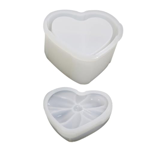 Hohopeti Herzförmige Silikonform mit Deckel DIY Epoxidharz Gießform für Schmuckbox Geschenkbox Basteln Reißfest Wiederverwendbar für Farbige Dekorationen und Personalisierte Kunstwerke Hohopeti Herzförmige Silikonform mit Deckel DIY Epoxidharz Gießform für Schmuckbox Geschenkbox Basteln Reißfest Wiederverwendbar für Farbige Dekorationen und Personalisierte Kunstwerke von Hohopeti