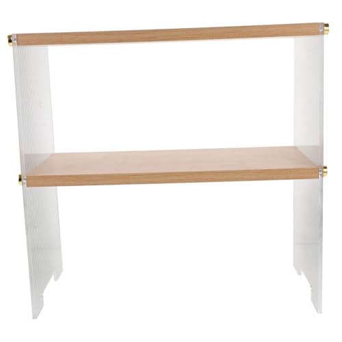 Hohopeti Hochwertiges Holz Regal Mehrschichtiges Aufbewahrungsgestell Küchen und Badezimmerschrank Organizer für Kosmetik und Gewürze Multifunktionaler Dresser Organizer von Hohopeti