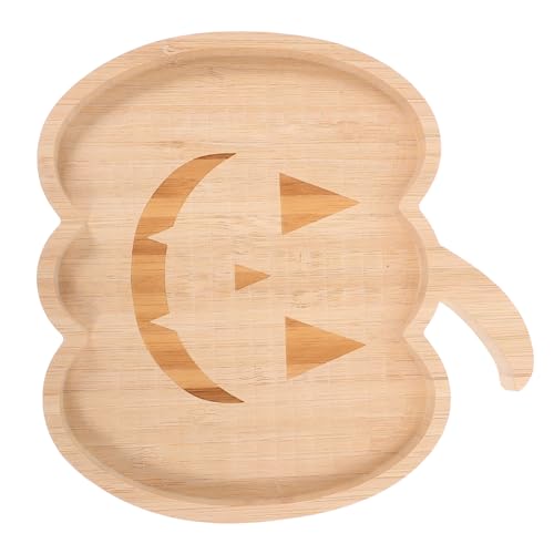 Hohopeti Holz-serviertablett Kürbisform Reusable Halloween Deko Holztablett für Snacks Dessertplatte Holztablett für Brot und Süßigkeiten Party Hohopeti Holz-serviertablett Kürbisform Reusable Halloween Deko Holztablett für Snacks Dessertplatte Holztablett für Brot und Süßigkeiten Party von Hohopeti
