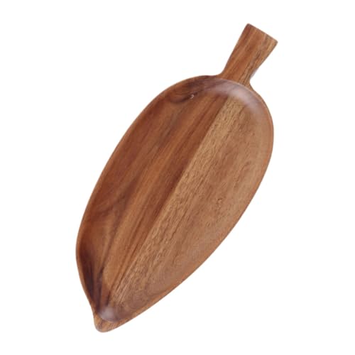Hohopeti Holzservierplatte Blattform Großes Nachhaltiges Snackbrett Robust Für Käse Dessert Obst Kekse Vielseitiges Serviertablett Für Küche Zuhause von Hohopeti