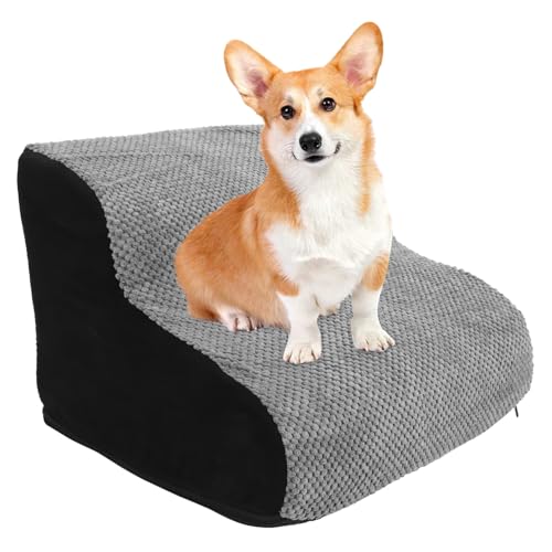 Hohopeti Hunde treppe für Kleine Hunde Tragbare Haustier Rampe mit Rutschfester Weicher Oberfläche Extra Breites Design für Sicheren Aufstieg und Vielseitige Nutzung zu Hause und Unterwegs von Hohopeti