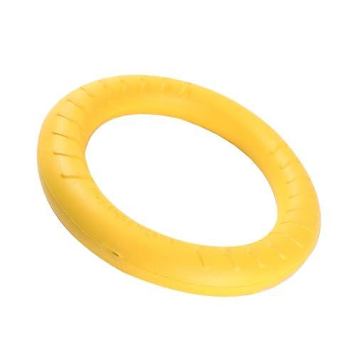 Hohopeti Hundespielzeug Elastischer Kunststoffring Interaktives Zerrspielzeug Gelb Schadstofffrei Robust für Welpen und Kleine bis Mittlere Hunde Fördert Spielerische Aktivität im Freien von Hohopeti