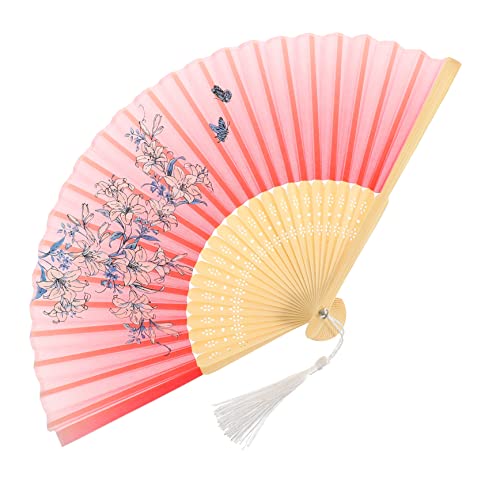 Hohopeti Japanischer Faltbarer Dekorations Handfächer aus Robustem Material Traditioneller Tanzfächer für Bühne Party und Roter Fächer mit Trompetenblumenmuster Faltbar und Tragbar Hohopeti Japanischer Faltbarer Dekorations Handfächer aus Robustem Material Traditioneller Tanzfächer für Bühne Party und Roter Fächer mit Trompetenblumenmuster Faltbar und Tragbar von Hohopeti