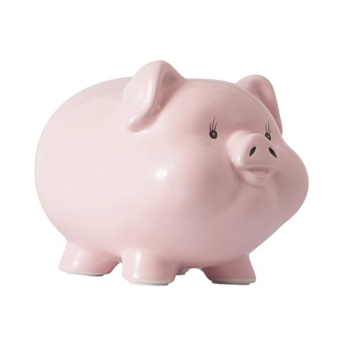 Hohopeti Keramik Spardose Piggy Bank Cartoon Sparschwein Geldbox für Mädchen Jungen Rosa Sparbüchse Dekoration Einwurf Kein Entnahme von Hohopeti
