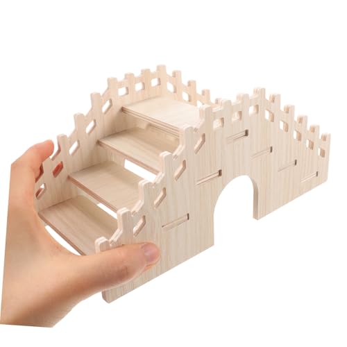 Hohopeti Kleintierleiter aus Naturbelassenem Holz Glatte Oberfläche Robustes Hamster treppenspielzeug Sicher und Platzsparend für Hamster Meerschweinchen Ratten und Kleine Nager Geeignet von Hohopeti