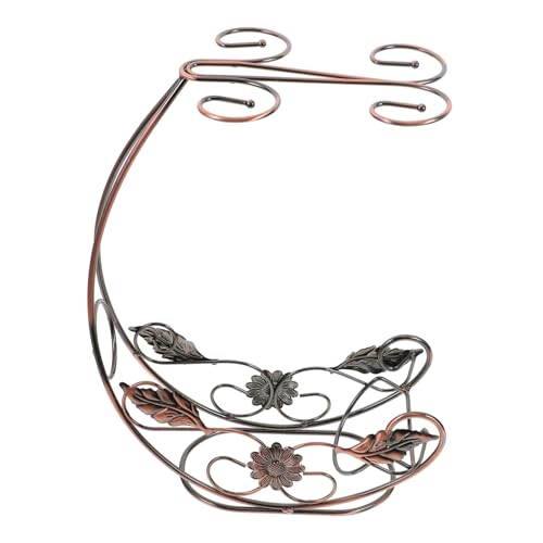 Hohopeti Kreativer Weinregal Flaschenhalter aus Robustem Hängender Weinglashalter für Tischplatte Platzsparend Geeignet für Zuhause Bar und Restaurant Gläser Antike Kupferoptik von Hohopeti