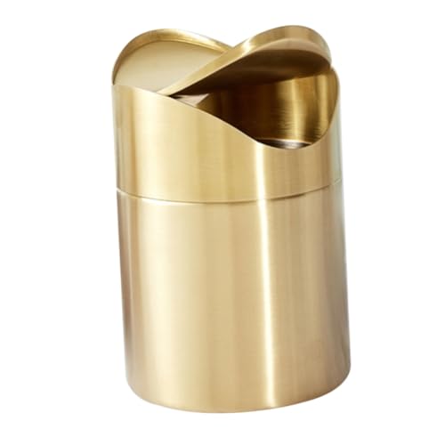 Hohopeti Mini Edelstahl Abfalleimer mit Deckel Kompakter Tischmülleimer für Büro Bad Küche und Auto Stilvoller Goldfarbener Abfallbehälter für Theke und Schreibtisch Geruchshemmend und Hohopeti Mini Edelstahl Abfalleimer mit Deckel Kompakter Tischmülleimer für Büro Bad Küche und Auto Stilvoller Goldfarbener Abfallbehälter für Theke und Schreibtisch Geruchshemmend und von Hohopeti
