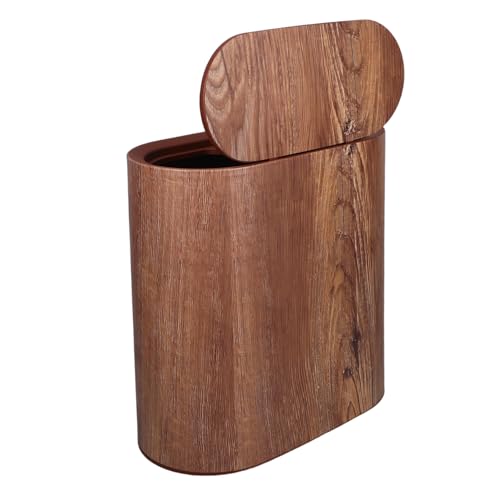 Hohopeti Narrow Müllbehälter mit Deckel Holzmaserung Design Schmaler Kunststoff Abfalleimer für Bad Küche Büro Langlebig Geruchsarm Platzsparend Hygienisch Einfach zu Reinigen Hohopeti Narrow Müllbehälter mit Deckel Holzmaserung Design Schmaler Kunststoff Abfalleimer für Bad Küche Büro Langlebig Geruchsarm Platzsparend Hygienisch Einfach zu Reinigen von Hohopeti