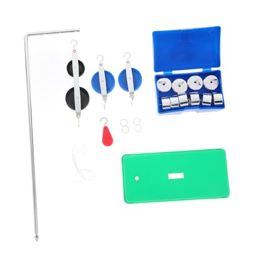 Hohopeti Physik Flaschenzug set mit Halterung Stativ Blaue Roter Beweglicher Haken Schwarzer Doppelblock Hakengewichte Lehrmittel für Mechanische Experimente Unterricht Hohopeti Physik Flaschenzug set mit Halterung Stativ Blaue Roter Beweglicher Haken Schwarzer Doppelblock Hakengewichte Lehrmittel für Mechanische Experimente Unterricht von Hohopeti