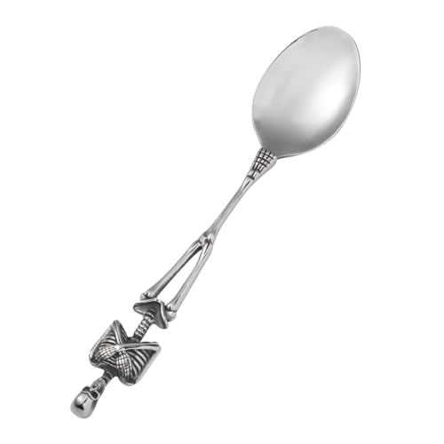 Hohopeti Retro Skull Suppenlöffel aus Titanstahl Halloween Besteck Wiederverwendbar Spülmaschinenfest Kreatives Design für Ostern und Festtagsessen Geschenkidee für Familie und Freunde von Hohopeti