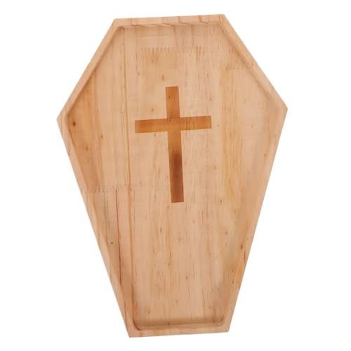 Hohopeti Rustikales Halloween Serviertablett aus Massivem Holz Sargförmiges Snack-tablett für Party Vielseitiges Charcuterie-Brett für Süßigkeiten Nüsse und Obst Dekorativer Tischakzent für von Hohopeti
