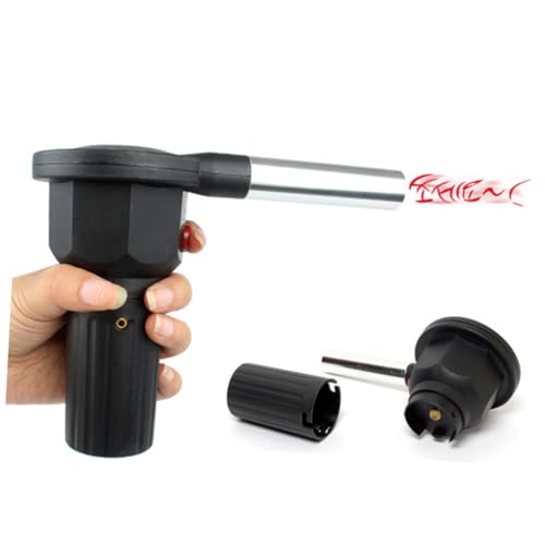 Hohopeti Tragbarer Elektrischer Bbq Gebläse Grillventilator mit Ergonomischem Griff aus Abs und Aluminium Schnelles Anzünden von Sicherer Abstand zum Feuer für Outdoor Camping und Grillen von Hohopeti