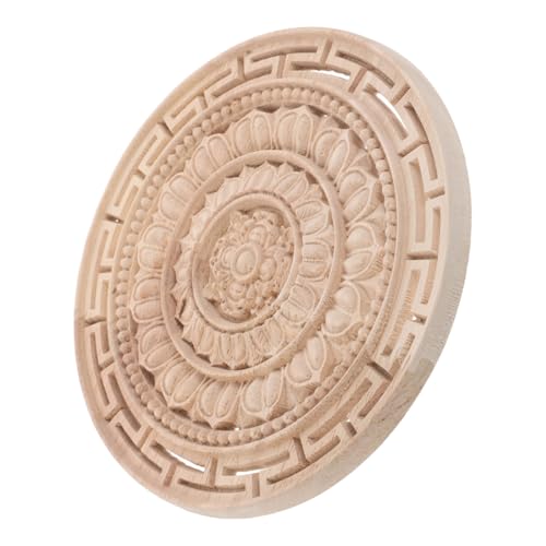 Hohopeti Unlackierte Holzapplikation Rund Mandala Blume Handgeschnitzte Möbelverzierung Holzornament für Bett Schrank Wand Kommode Dekoration Hohopeti Unlackierte Holzapplikation Rund Mandala Blume Handgeschnitzte Möbelverzierung Holzornament für Bett Schrank Wand Kommode Dekoration von Hohopeti