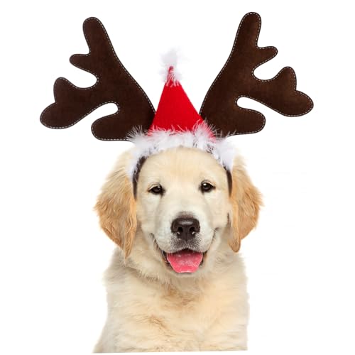 Hohopeti Verstellbares Rentier Haustier Stirnband mit Schleife Niedlicher Weihnachtskopfschmuck für Hunde und Katzen Geeignet für Partys Fotoshootings und Festliche Anlässe Hohopeti Verstellbares Rentier Haustier Stirnband mit Schleife Niedlicher Weihnachtskopfschmuck für Hunde und Katzen Geeignet für Partys Fotoshootings und Festliche Anlässe von Hohopeti