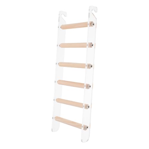 Hohopeti Vogelkäfig Holzleiter Robust Kletterspielzeug für Papageien und Wellensittiche Kleintier Leiter zum Aufhängen Fördert Aktivität und Bewegung im Käfig von Hohopeti