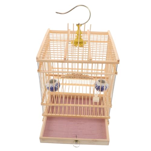 Hohopeti Vogelkäfig Rechteckig Langlebig Vogelhaus für Goldfinken Zosterops Vielseitig für Innen Balkon Naturnahes Design mit Einfachem Türverschluss Dekorativer Hängender Käfig von Hohopeti