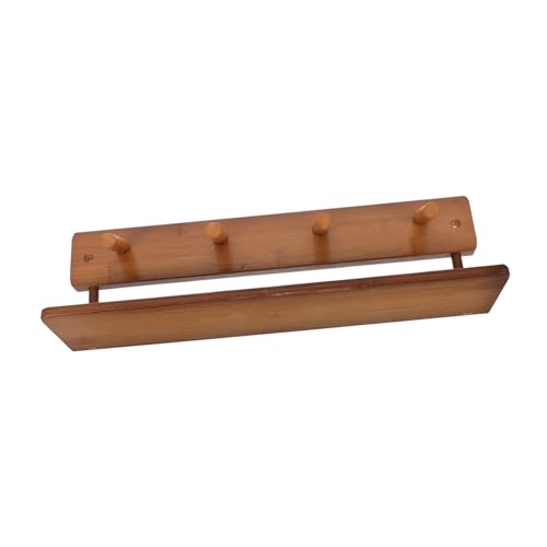 Hohopeti Wandgarderobenleiste aus Holz mit Haken und Ablage Rustikaler Landhausstil Garderobenhaken für Schlafzimmer Flur Eingang Platzsparend Stabile Wandmontage Modernes Minimalistisches von Hohopeti