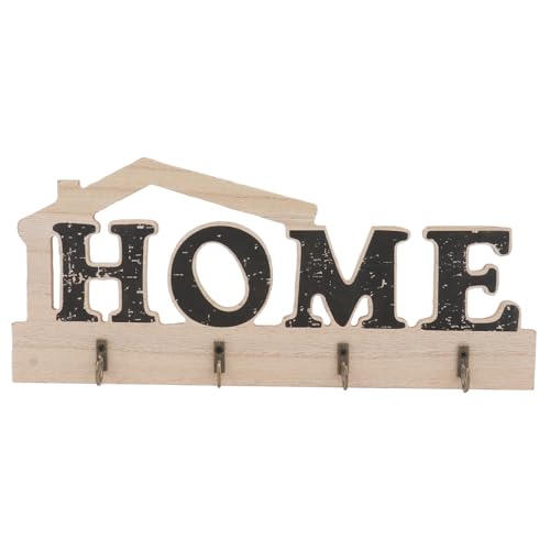 Hohopeti Wandhaken aus Holz Wandmontierter Garderobenhaken Kreativer Huthaken für Mäntel Schlüssel Handtücher Robuster Türhaken für Flur und Badezimmer Nordic Stil Schwarz von Hohopeti