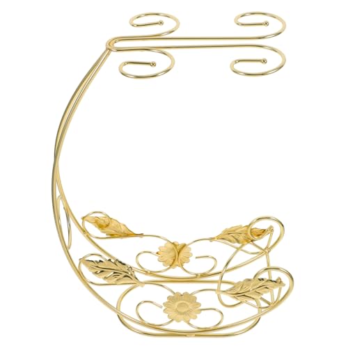 Hohopeti Weinregal aus Robustem Hängender Glasflaschenhalter für Gläser Dekoratives Aufbewahrungsständer für Hausbar Restaurant und Wohnzimmer Goldfarbenes Design von Hohopeti