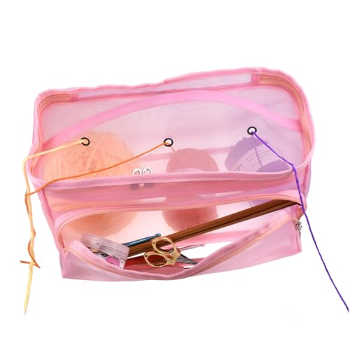 Hohopeti Wollfaden Aufbewahrungsnetz mit DREI Löchern Faltbare Mesh Tasche Leichtes Tragbares Netz Organizer für Obst Gemüse und Wollgarn für Handtasche und Rucksack von Hohopeti