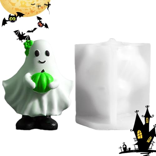 HohuzSruk Halloween Seifenformen - Kürbis Geist Antihaft Bastelbedarf | Gussformen Für Kerzen Halloween Deko | Für Harz Seife Gips Kunst Handwerk Feiertag Kinder Erwachsene Anfänger von HohuzSruk