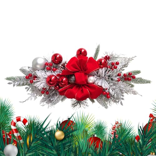 HohuzSruk Weihnachtstreppendekorationen,Künstliche Treppen-Weihnachtsgirlanden-,Beleuchtete Treppengirlande Weihnachtsgirlande beleuchtet Treppengirlande | Schnurlose, vorbeleuchtete, beleuchtete von HohuzSruk